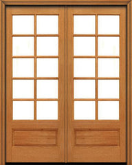 WDMA 48x96 Door (4ft by 8ft) Patio Mahogany 96in 10 lite French 1 Panel Double Door IG Glass 1