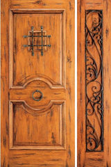 WDMA 50x80 Door (4ft2in by 6ft8in) Exterior Knotty Alder Door with One Sidelight Speakeasy 1