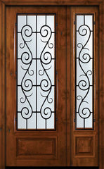 WDMA 50x96 Door (4ft2in by 8ft) Exterior Knotty Alder 36in x 96in 3/4 Lite St. Charles Alder Door /1side 1