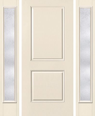 WDMA 52x80 Door (4ft4in by 6ft8in) Exterior Smooth 2 Panel Square Top Star Door 2 Sides Rainglass Full Lite 1