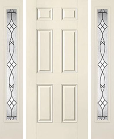 WDMA 52x80 Door (4ft4in by 6ft8in) Exterior Smooth 6 Panel Star Door 2 Sides Blackstone Full Lite 1