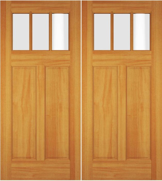 WDMA 52x96 Door (4ft4in by 8ft) Exterior Swing Cypress Wood Top View Craftsman Double Door 1