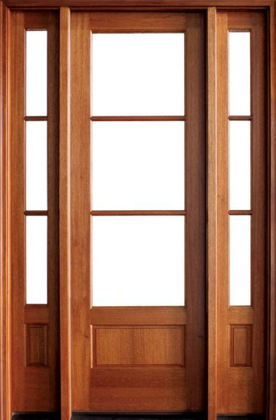 WDMA 52x96 Door (4ft4in by 8ft) Exterior Mahogany Alexandria SDL 3 Lite Impact Single Door/2Sidelight 1