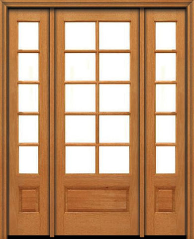 WDMA 52x96 Door (4ft4in by 8ft) French Mahogany 96in 10 lite 1 Panel Single Door/2side IG Glass 1