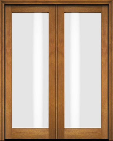 WDMA 52x96 Door (4ft4in by 8ft) Interior Swing Mahogany Modern Full Lite Shaker Exterior or Double Door 1