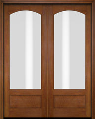 WDMA 52x96 Door (4ft4in by 8ft) Exterior Barn Mahogany 3/4 Arch Lite or Interior Double Door 4