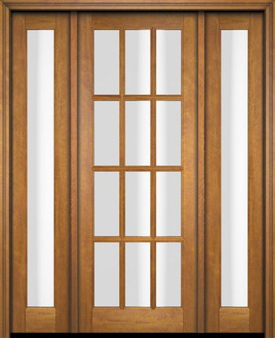 WDMA 52x96 Door (4ft4in by 8ft) Exterior Swing Mahogany 12 Lite TDL Single Entry Door Full Sidelights 1