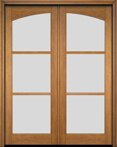 WDMA 52x96 Door (4ft4in by 8ft) Exterior Barn Mahogany Double Arch 3 Lite or Interior Door 1