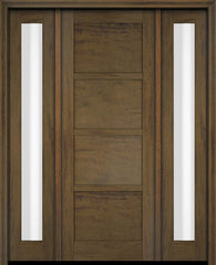 WDMA 52x96 Door (4ft4in by 8ft) Exterior Swing Mahogany 4 Panel Windermere Shaker Single Entry Door Sidelights 3