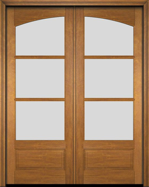 WDMA 52x96 Door (4ft4in by 8ft) Exterior Barn Mahogany Double 3/4 Arch 3 Lite or Interior Door 1