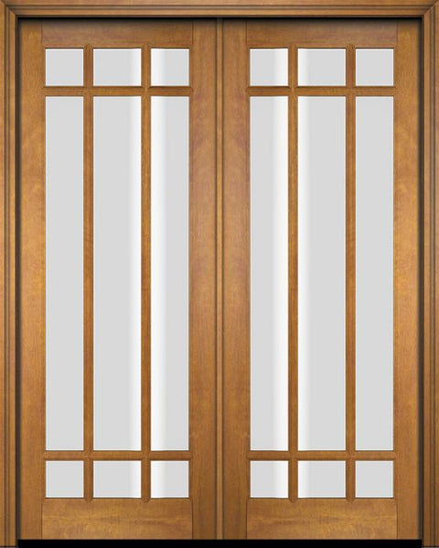 WDMA 52x96 Door (4ft4in by 8ft) Exterior Barn Mahogany 9 Lite Marginal or Interior Double Door 1