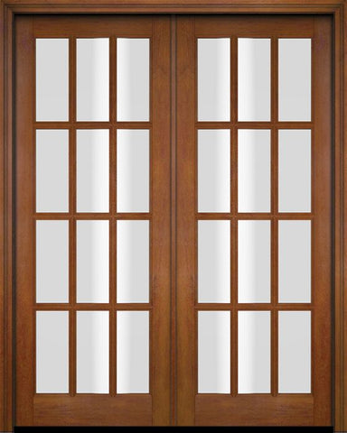 WDMA 52x96 Door (4ft4in by 8ft) Patio Swing Mahogany 12 Lite TDL Exterior or Interior Double Door 5