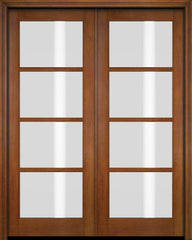 WDMA 52x96 Door (4ft4in by 8ft) Exterior Barn Mahogany 4 Lite Windermere Shaker or Interior Double Door 5