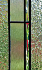 WDMA 54x80 Door (4ft6in by 6ft8in) Exterior Cherry Two Panel Single Entry Door Sidelights Pembrook Glass 2