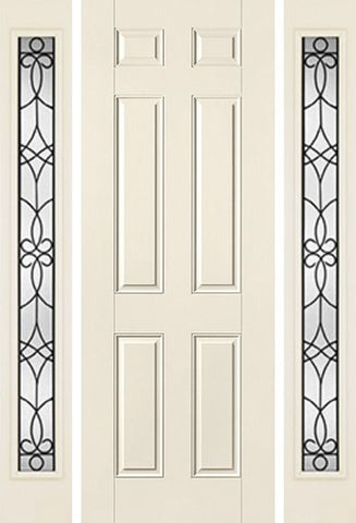 WDMA 54x96 Door (4ft6in by 8ft) Exterior Smooth 8ft 6 Panel Star Door 2 Sides Salinas Full Lite Flush 1