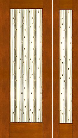 WDMA 54x96 Door (4ft6in by 8ft) Exterior Mahogany 2-1/4in Thick Contemporary Door Sidelight Art Glass 1