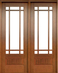 WDMA 56x80 Door (4ft8in by 6ft8in) Patio Mahogany Alexandria SDL 9 Lite Impact Double Door 1