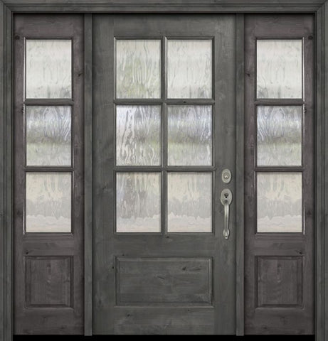 WDMA 56x80 Door (4ft8in by 6ft8in) Exterior Knotty Alder 80in 2/3 Lite 6 Lite SDL Estancia Alder Door /2side 1