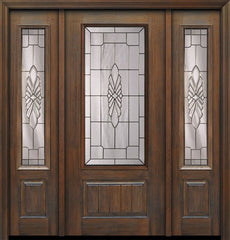 WDMA 56x80 Door (4ft8in by 6ft8in) Exterior Cherry 80in 1 Panel 3/4 Lite Versailles / Walnut Door /2side 1