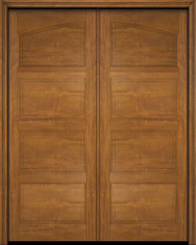 WDMA 56x96 Door (4ft8in by 8ft) Exterior Barn Mahogany Arch Top 4 Panel Transitional or Interior Double Door 2