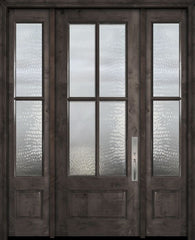 WDMA 56x96 Door (4ft8in by 8ft) Exterior Knotty Alder 96in 3/4 Lite 4 Lite SDL Estancia Alder Door /2side 1