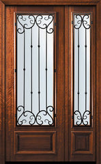 WDMA 56x96 Door (4ft8in by 8ft) Exterior Mahogany 42in x 96in 3/4 Lite Valencia Door /1side 1