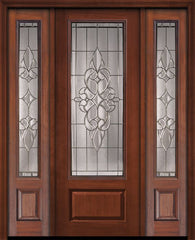 WDMA 56x96 Door (4ft8in by 8ft) Exterior Cherry 96in 1 Panel 3/4 Lite Courtlandt Walnut / Door /2side 1