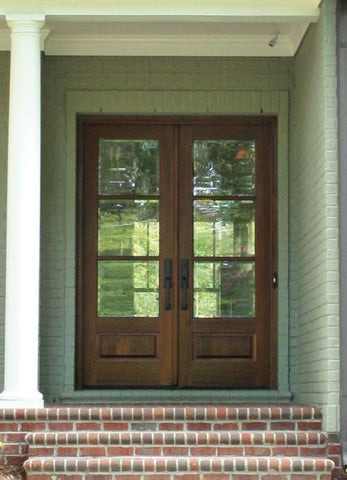 WDMA 58x80 Door (4ft10in by 6ft8in) Patio Mahogany Alexandria SDL 3 Lite Impact Double Door 3