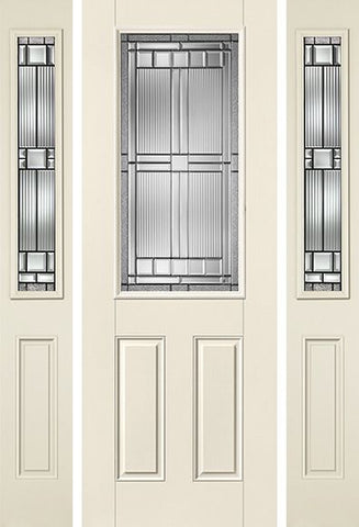 WDMA 58x96 Door (4ft10in by 8ft) Exterior Smooth SaratogaTM 8ft Half Lite 2 Panel Star Door 2 Sides 1