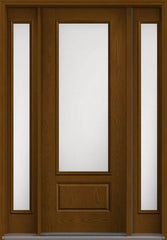 WDMA 58x96 Door (4ft10in by 8ft) Patio Oak Satin Etch 8ft 3/4 Lite 1 Panel Fiberglass Exterior Door 2 Sides HVHZ Impact 1