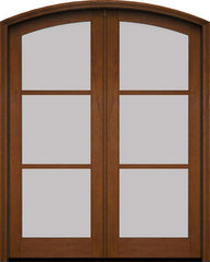 WDMA 60x78 Door (5ft by 6ft6in) Exterior Swing Mahogany Arch 3 Lite Arch Top Double Entry Door 4