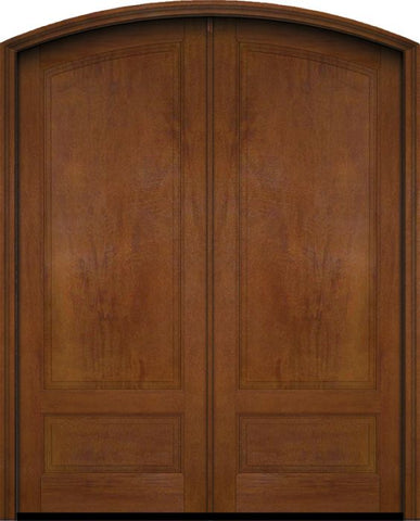 WDMA 60x78 Door (5ft by 6ft6in) Exterior Swing Mahogany 3/4 Arch Panel Arch Top Double Entry Door 4