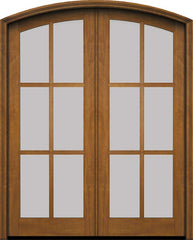 WDMA 60x78 Door (5ft by 6ft6in) Exterior Swing Mahogany Arch 6 Lite Arch Top Double Entry Door 1