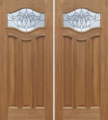 WDMA 60x80 Door (5ft by 6ft8in) Exterior Mahogany Wisteria Double Door w/ U Glass 1