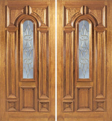 WDMA 60x80 Door (5ft by 6ft8in) Exterior Mahogany Ironbark Double Door w/ OL Glass 1