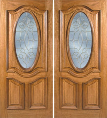 WDMA 60x80 Door (5ft by 6ft8in) Exterior Mahogany La Jolla Double Door w/ OC Glass 1