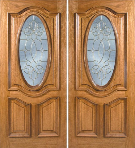 WDMA 60x80 Door (5ft by 6ft8in) Exterior Mahogany La Jolla Double Door w/ BO Glass - 6ft8in Tall 1