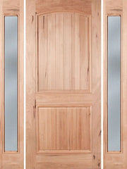 WDMA 60x80 Door (5ft by 6ft8in) Exterior Walnut Rustica Single Door/2side Reed Glass 1