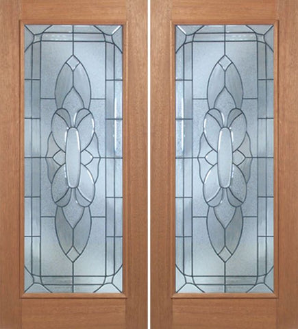 WDMA 60x80 Door (5ft by 6ft8in) Exterior Mahogany Livingston Double Door w/ BO Glass - 6ft8in Tall 1