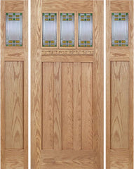 WDMA 60x80 Door (5ft by 6ft8in) Exterior Oak Barnsdale Single Door/2side w/ GO Glass 1