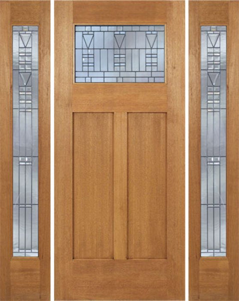 WDMA 60x80 Door (5ft by 6ft8in) Exterior Mahogany Pearce Single Door/2 Full-lite side w/ B Glass 1