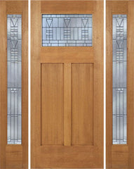 WDMA 60x80 Door (5ft by 6ft8in) Exterior Mahogany Pearce Single Door/2 Full-lite side w/ B Glass 1