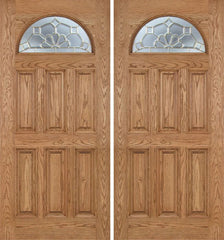 WDMA 60x80 Door (5ft by 6ft8in) Exterior Oak Merritt Double Door w/ A Glass 1