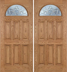 WDMA 60x80 Door (5ft by 6ft8in) Exterior Oak Merritt Double Door w/ C Glass 1