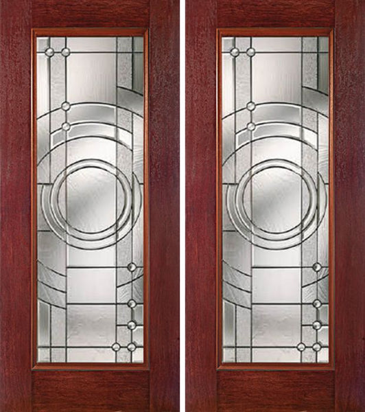 WDMA 60x80 Door (5ft by 6ft8in) Exterior Cherry Full Lite Double Entry Door EN Glass 1