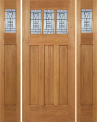 WDMA 60x84 Door (5ft by 7ft) Exterior Mahogany Barnsdale Single Door/2side w/ B Glass 1