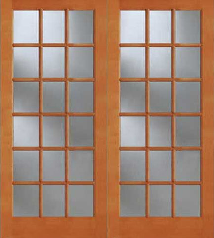 WDMA 60x96 Door (5ft by 8ft) Exterior Fir 1518 18-Lite Double Door 1