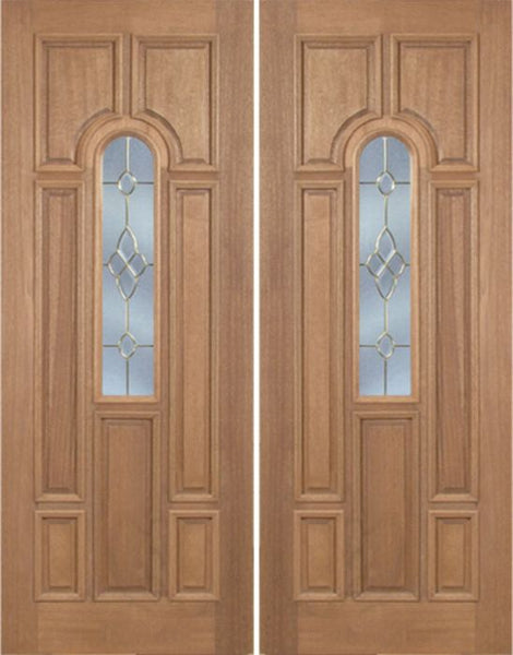 WDMA 60x96 Door (5ft by 8ft) Exterior Mahogany Revis Double Door w/ C Glass - 8ft Tall 1