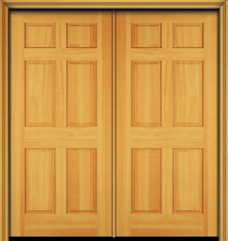 WDMA 60x96 Door (5ft by 8ft) Exterior Fir 96in 6 Panel Double Door 1