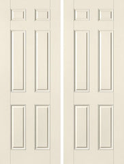 WDMA 60x96 Door (5ft by 8ft) Exterior Smooth 8ft 6 Panel Star Double Door 1